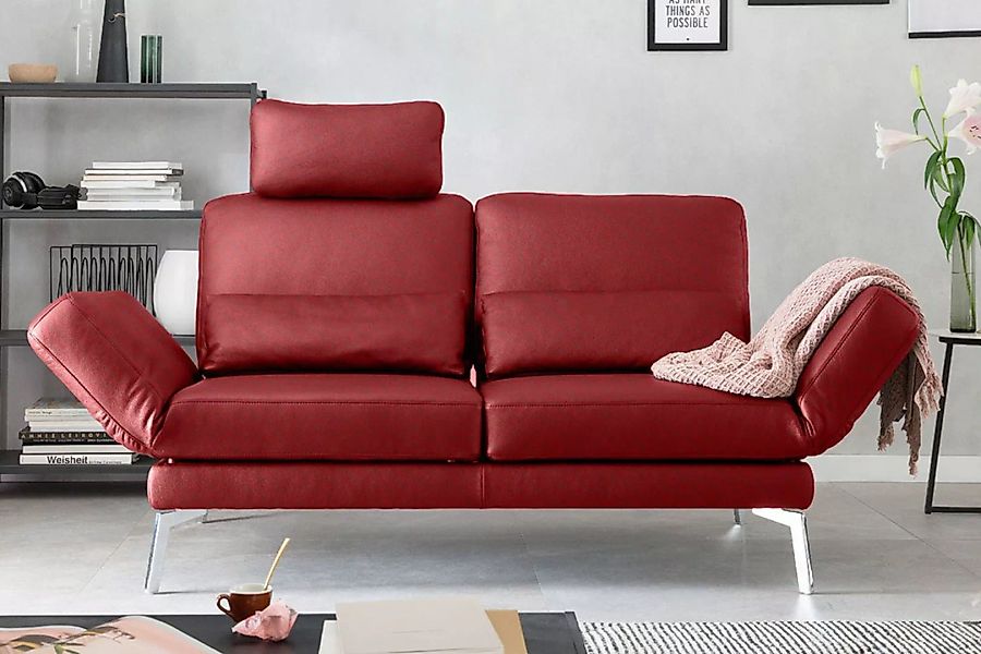 KAWOLA Sofa HURRICANE 2-Sitzer Leder rot günstig online kaufen