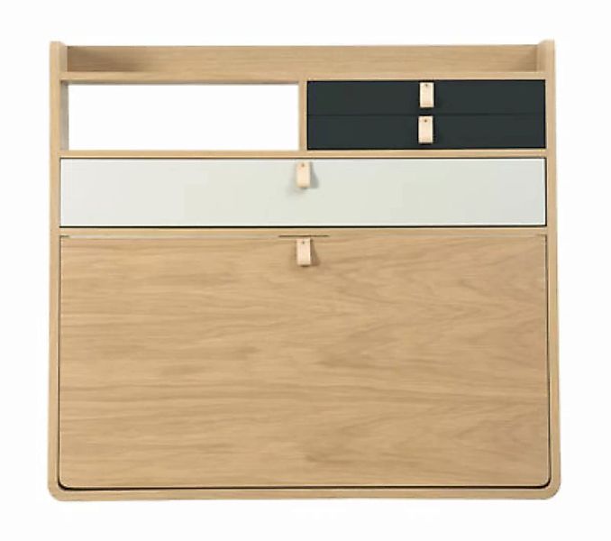 Wand-Schreibtisch Gaston grau holz natur / L 80 cm x H 72 cm - Hartô - Holz günstig online kaufen