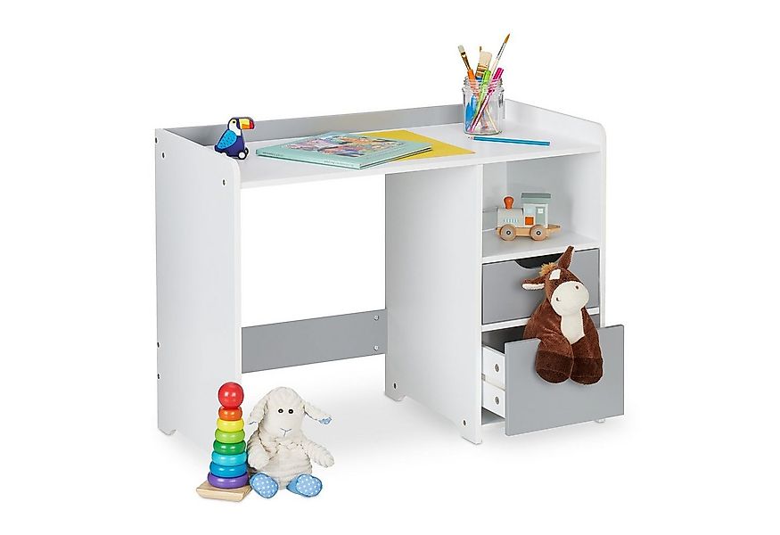 relaxdays Kinderschreibtisch Schreibtisch für Kinder mit Schubladen günstig online kaufen