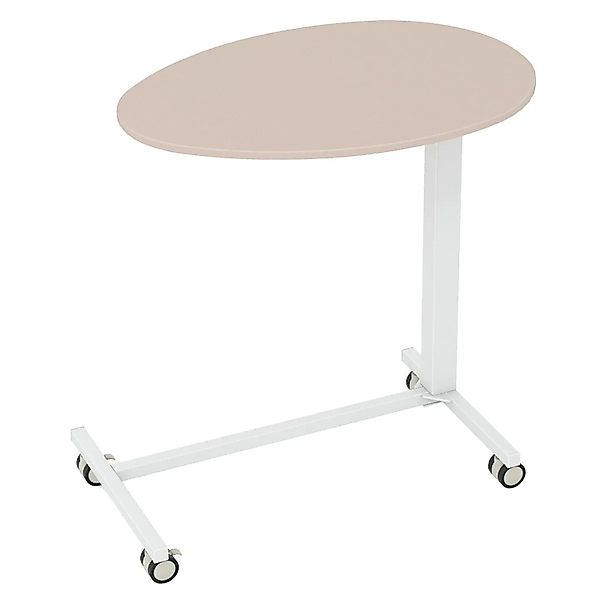 Costway Beistelltisch Höhenverstellbar mit Rollen Rosa & Weiß 74–108 cm günstig online kaufen