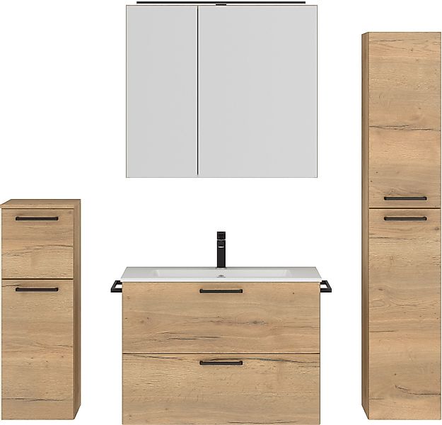 nobilia® Badmöbel-Set Tolvina, (4-St., vormontiert, mit günstig online kaufen