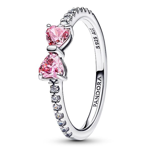 Pandora Silberring Funkelnde Pinkfarbene Schleife günstig online kaufen