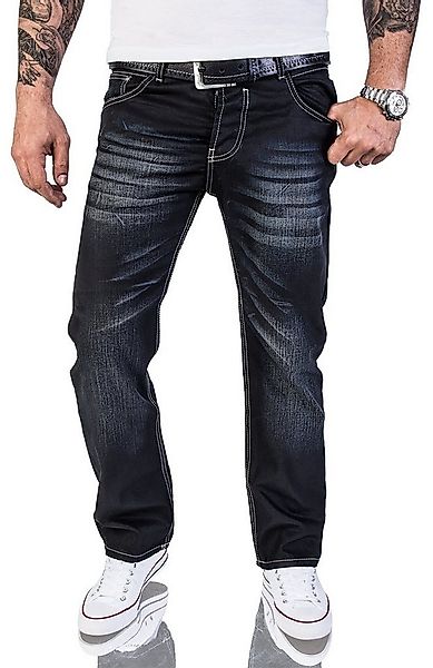 Rock Creek Straight-Jeans Herren Jeans Stonewashed Schwarz RC-2064 günstig online kaufen