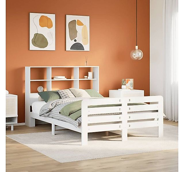 vidaXL Bett, Massivholzbett ohne Matratze Weiß 140x200 cm Kiefernholz günstig online kaufen