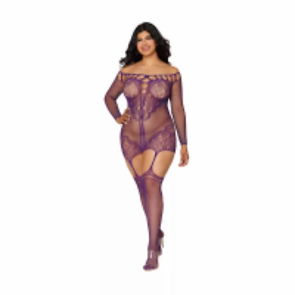 Garter Dress Diamond - Plus Size - Aubergine günstig online kaufen