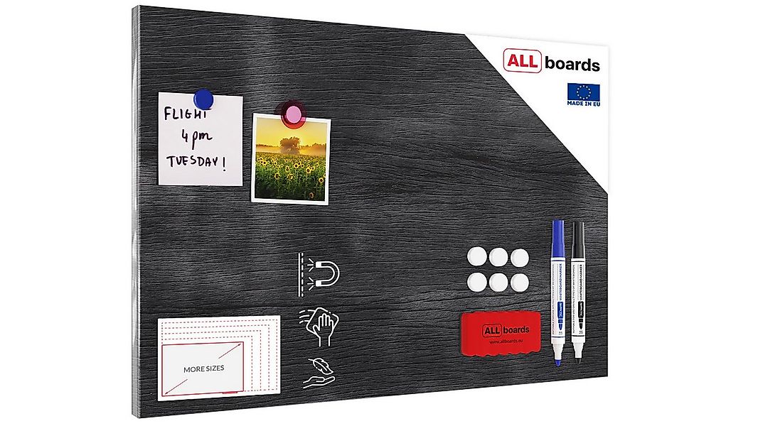 ALLboards Magnettafel ALLboards Metallische Magnettafel GRAUES HOLZ MetalBo günstig online kaufen