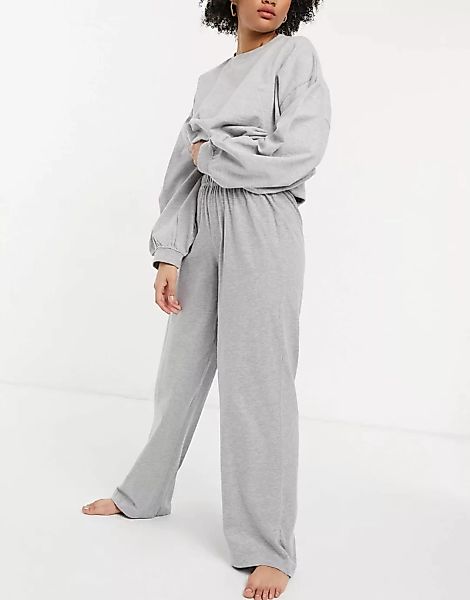 ASOS DESIGN – Mix & Match – Jersey-Pyjamahose mit geradem Schnitt in Kalkgr günstig online kaufen
