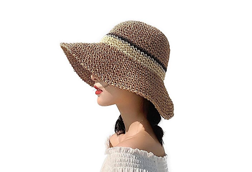Coonoor Strohhut Damen-Sommer-Sonnenhut, faltbarer Outdoor-Strohhut Strandh günstig online kaufen
