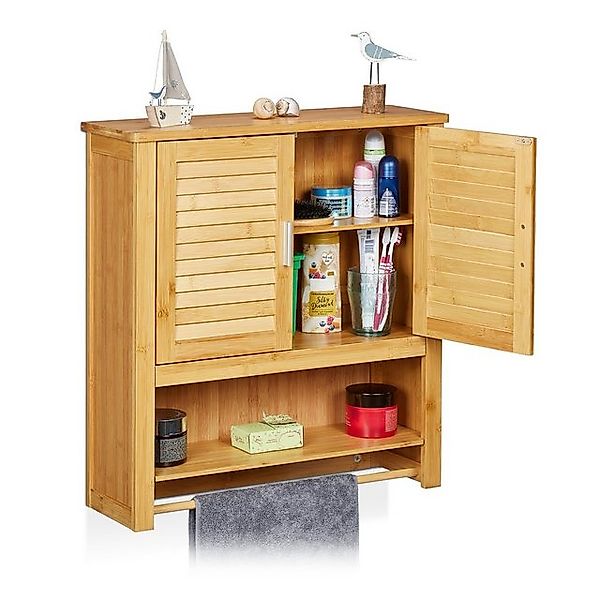 relaxdays Hängeschrank LAMELL Bambus günstig online kaufen