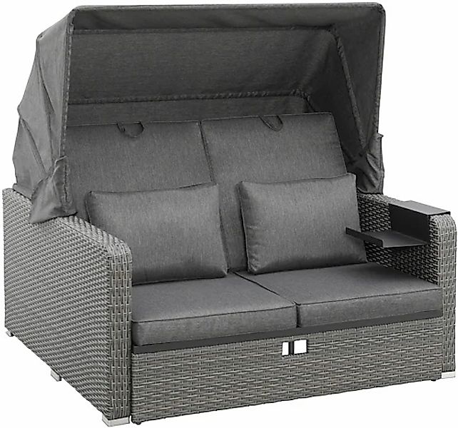 KONIFERA Loungebett »Sylt« ausziehbares Sofa, Hängetisch, mit klappbarem Da günstig online kaufen
