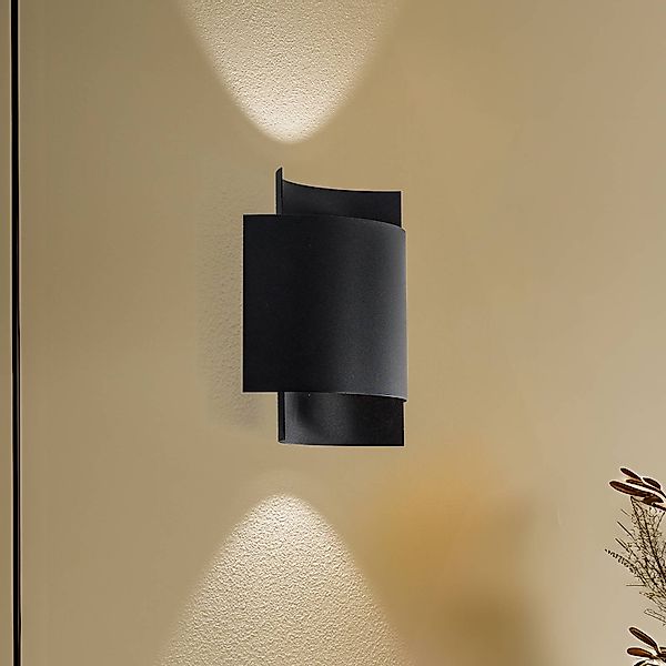 Wandlampe Pako aus zwei Stahlplatten in Schwarz günstig online kaufen