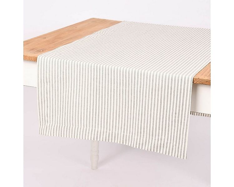 SCHÖNER LEBEN. Tischläufer Linen & More Tischläufer Streifen grau weiß 50x1 günstig online kaufen