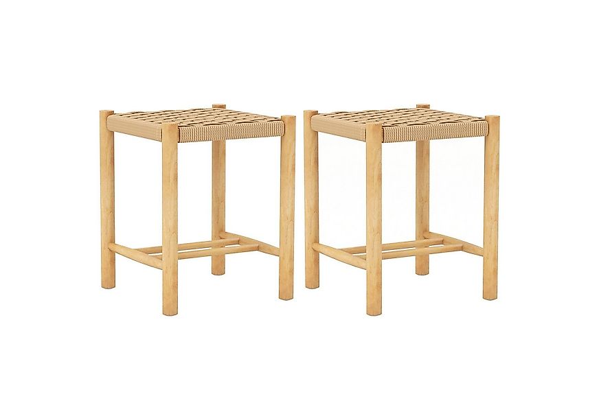 COSTWAY Barhocker, 2er Set, mit Fußstütze, Massivholz, Sitzhöhe 45cm, 150kg günstig online kaufen