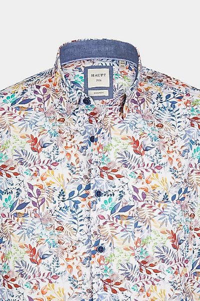 Haupt Langarmhemd Haupt Popelin Modern Fit Langarm Herrenhemd mit Pflanzenm günstig online kaufen