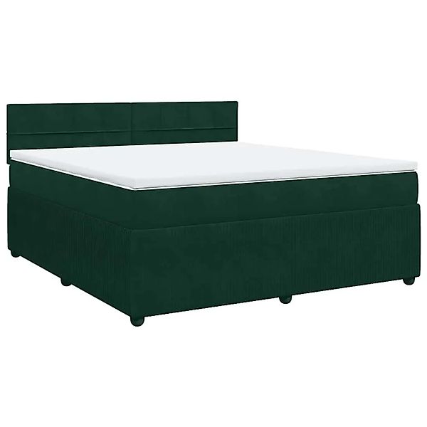vidaXL Boxspringbett mit Matratze Dunkelgrün 180x200 cm Samt 3287809 günstig online kaufen