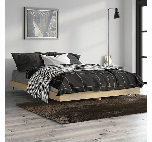 furnicato Bett Bettgestell Sonoma-Eiche 140x190 cm Holzwerkstoff günstig online kaufen