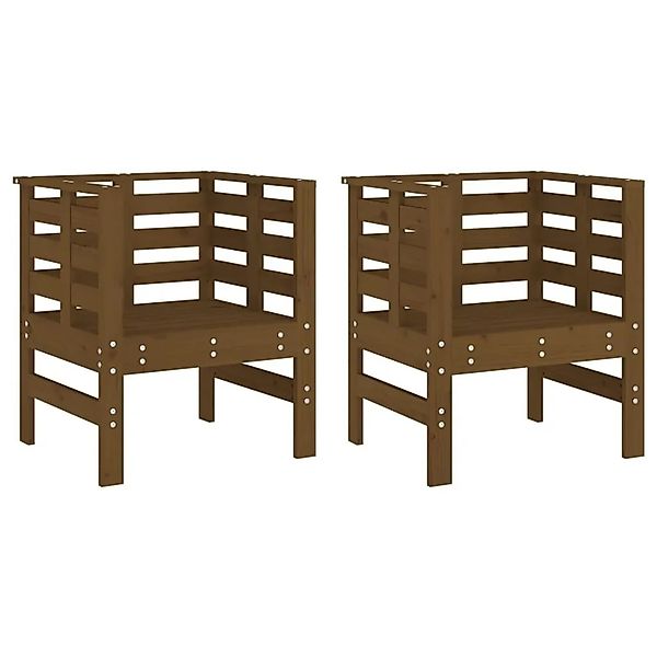 vidaXL Gartenstühle 2 Stk Honigbraun 61,5x53x71 cm Massivholz Kiefer 825131 günstig online kaufen