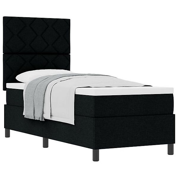 vidaXL Bett Boxspringbett mit Matratze Schwarz 80x200 cm Stoff (1-tlg) günstig online kaufen