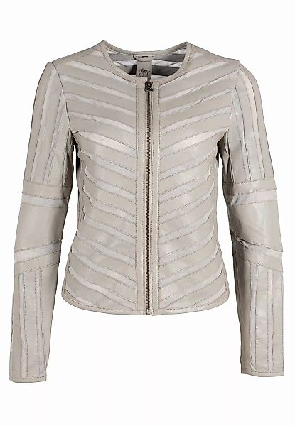 Gipsy Damen Lederjacke GGSuri in silver grey mit Mesh-Einsätzen günstig online kaufen