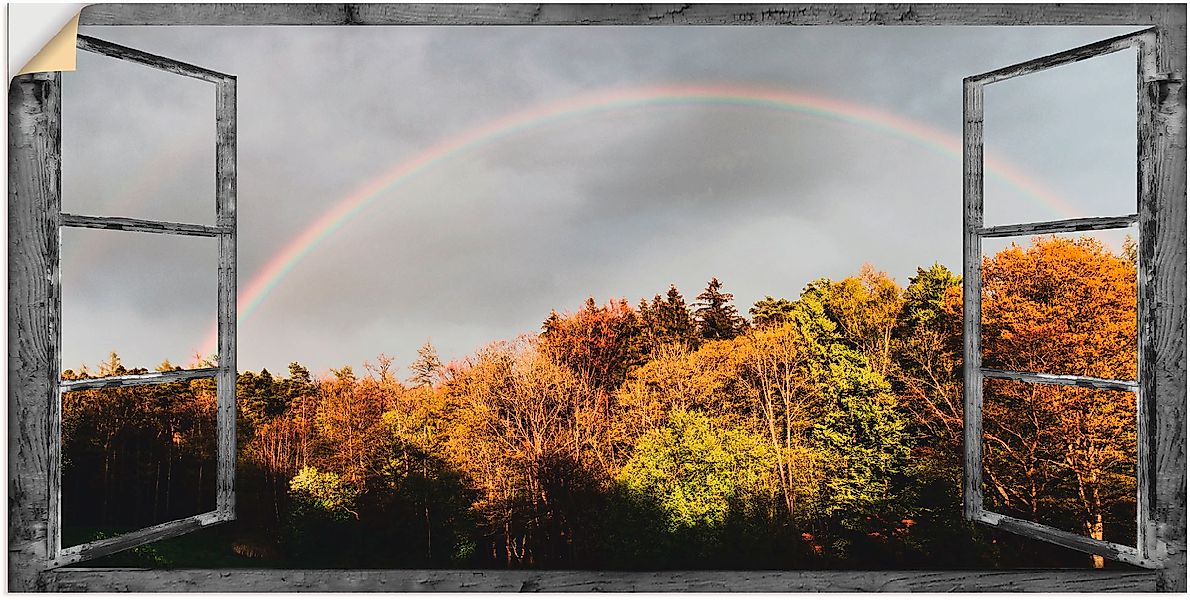 Artland Wandbild "Fensterblick - Regenbogen", Fensterblick, (1 St.), als Le günstig online kaufen