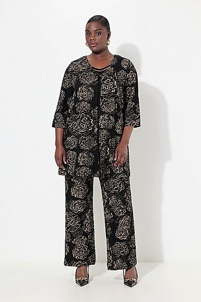 Ulla Popken Sommerjacke Jacquard-Jacke Blüten A-Linie günstig online kaufen