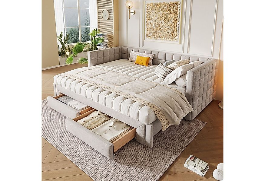 Flieks Polsterbett, Tagesbett Daybett Schlafsofa 90/180x200cm mit 2 Schubla günstig online kaufen