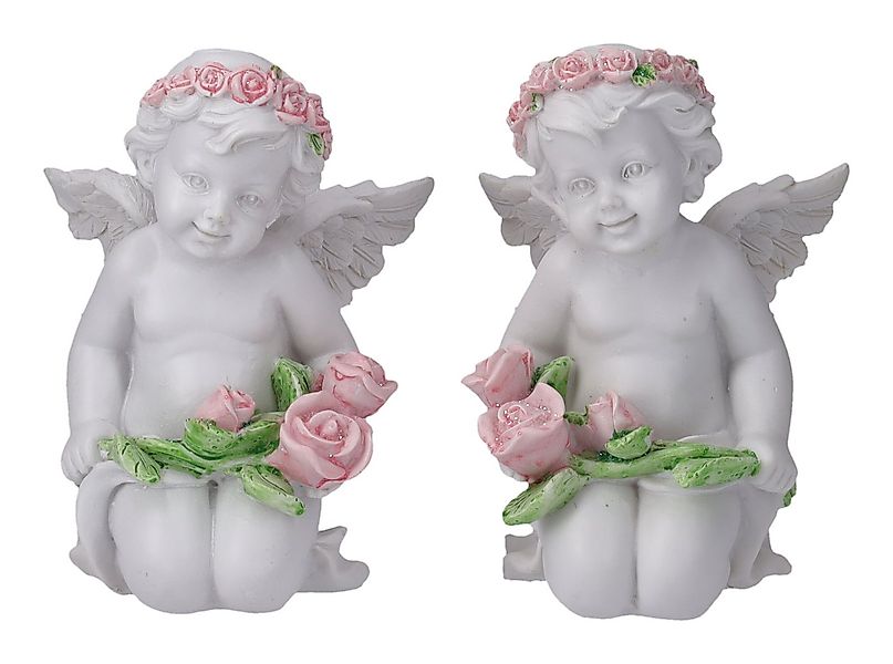 Figuren Shop GmbH Fantasy-Figur Engel Figuren 2er Set - Putten mit Rosen De günstig online kaufen