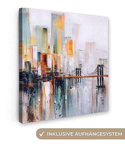 OneMillionCanvasses® Leinwandbild Ölfarbenoptik - Skyline - günstig online kaufen