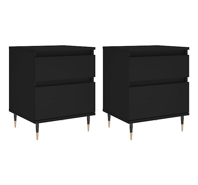 vidaXL Nachttisch Nachttische 2 Stk. Schwarz 40x35x50 cm Holzwerkstoff (2-S günstig online kaufen