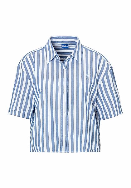 HUGO Blue Klassische Bluse "Eleisa B", Oxford Qualität, Logostickerei günstig online kaufen