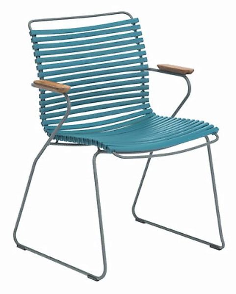 Sessel Click plastikmaterial blau / Kunststoff & Armlehnen Bambus - Houe - günstig online kaufen