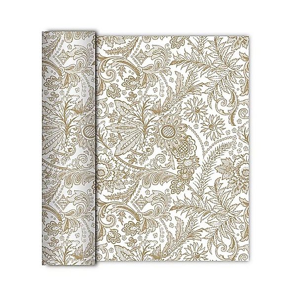 AVA Tischdecke, Tischläufer stoffähnlich 40cm x 6m Rolle Weiß Gold günstig online kaufen
