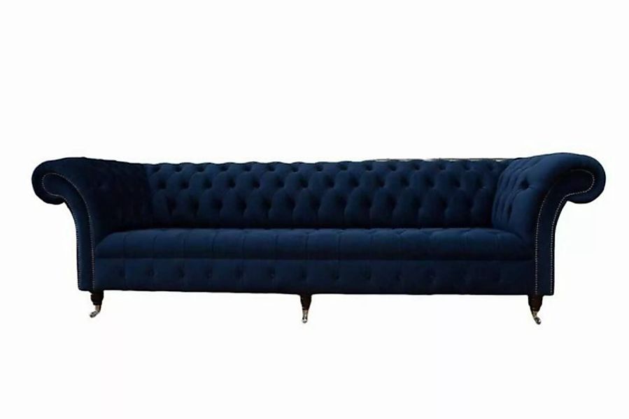 JVmoebel Sofa Blaues Sofa Chesterfield Sofas 4 Sitzer Couch Polster Stoff N günstig online kaufen