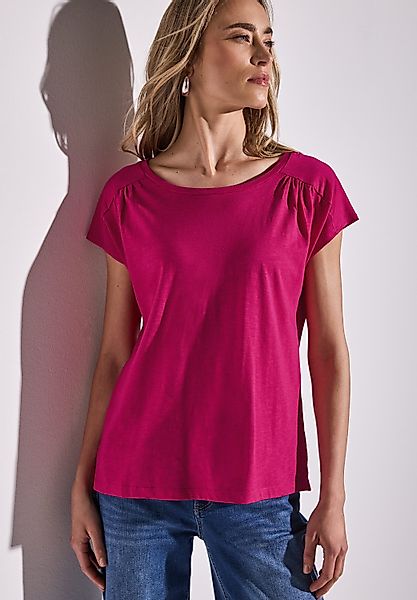 STREET ONE T-Shirt, mit Seitlichen Einschlitzen am Saum günstig online kaufen