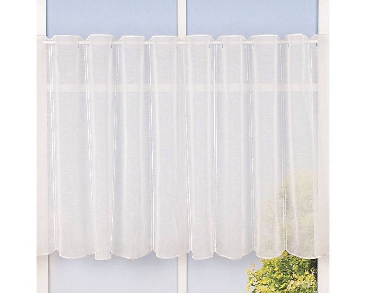 SCHÖNER LEBEN. Meterware Scheibengardine nähfrei Leinenstruktur uni wollwei günstig online kaufen