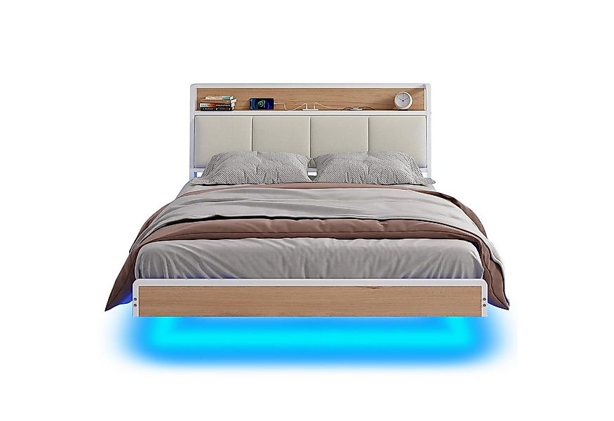 KIMENICH Polsterbett mit USB Ladefunktion und LED-Beleuchtung, Schwebender günstig online kaufen
