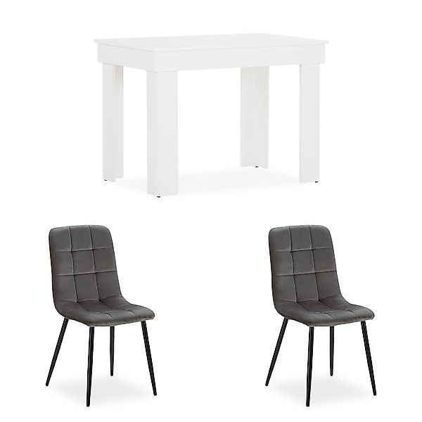 Homestyle4u Essgruppe 3-tlg in Grau 2760 günstig online kaufen