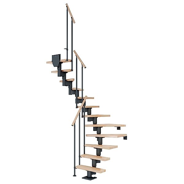Dolle Mittelholmtreppe Dublin Buche Anthrazit GH bis 337 cm 1/2gew. 75 cm F günstig online kaufen