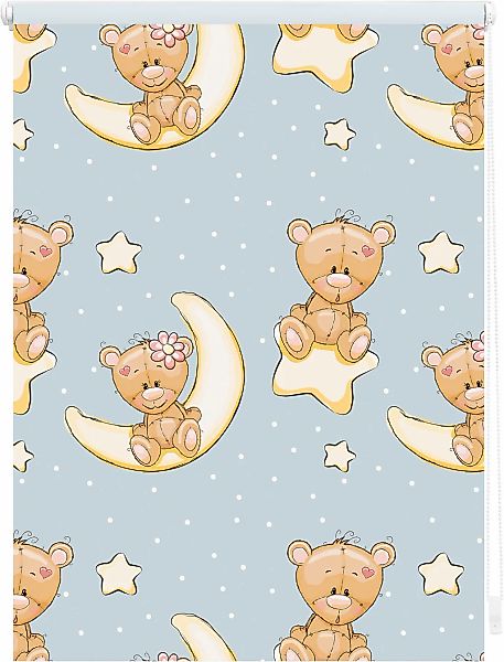 LICHTBLICK ORIGINAL Seitenzugrollo "Klemmfix Digital Bärchen" verdunkelnd e günstig online kaufen