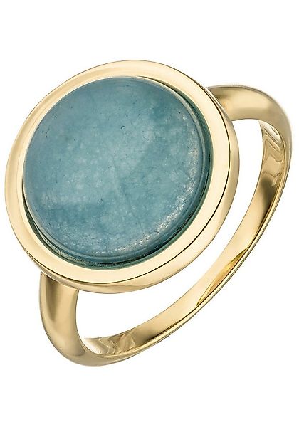 JOBO Fingerring, 375 Gold mit Chalcedon blau günstig online kaufen