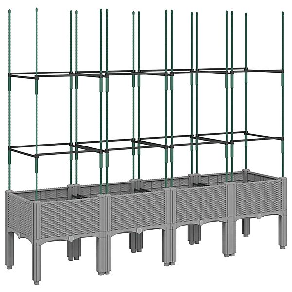 vidaXL Pflanzkübel mit Rankgitter Hellgrau 160x40x142,5 cm PP 367962 günstig online kaufen