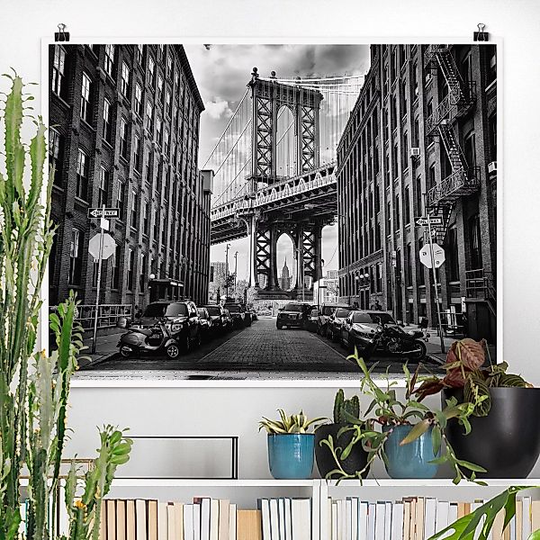 Poster - Querformat Manhattan Bridge in America günstig online kaufen