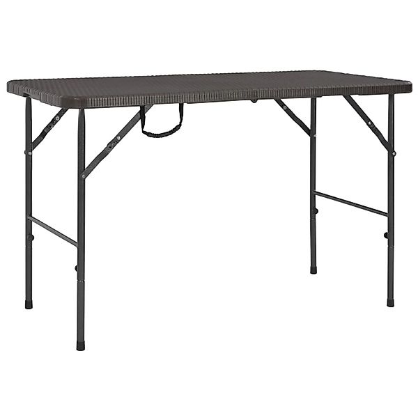 vidaXL Gartentisch Klappbar Braun 120x60x74 cm HDPE Rattan-Optik 44553 günstig online kaufen
