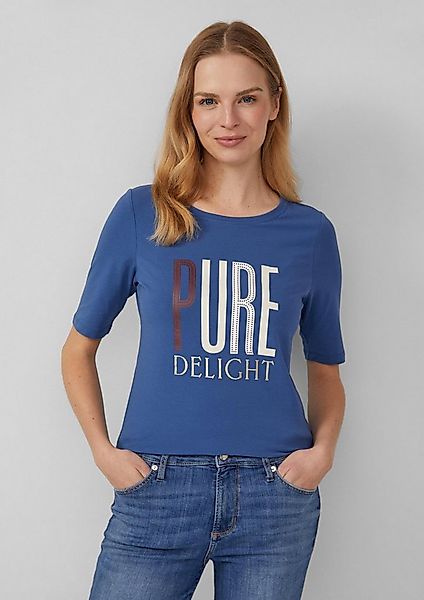 s.Oliver Kurzarmshirt T-Shirt Jersey-T-Shirt im Slim Fit mit Frontprint günstig online kaufen