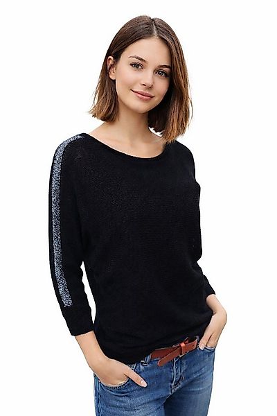 Ella Jonte Strickpullover mit Glitzer & Satinschleife – Leichter Lurex Pull günstig online kaufen