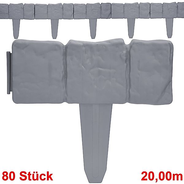 Beeteinfassung 8er-Set Granitoptik 20m günstig online kaufen