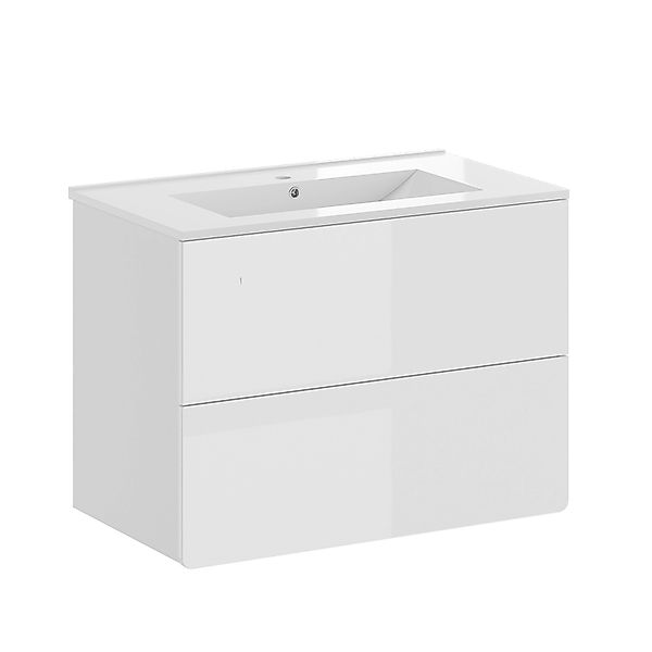 Vicco Badmöbel-Set Izan Weiß Hochglanz 2 Teile Opt 2 günstig online kaufen