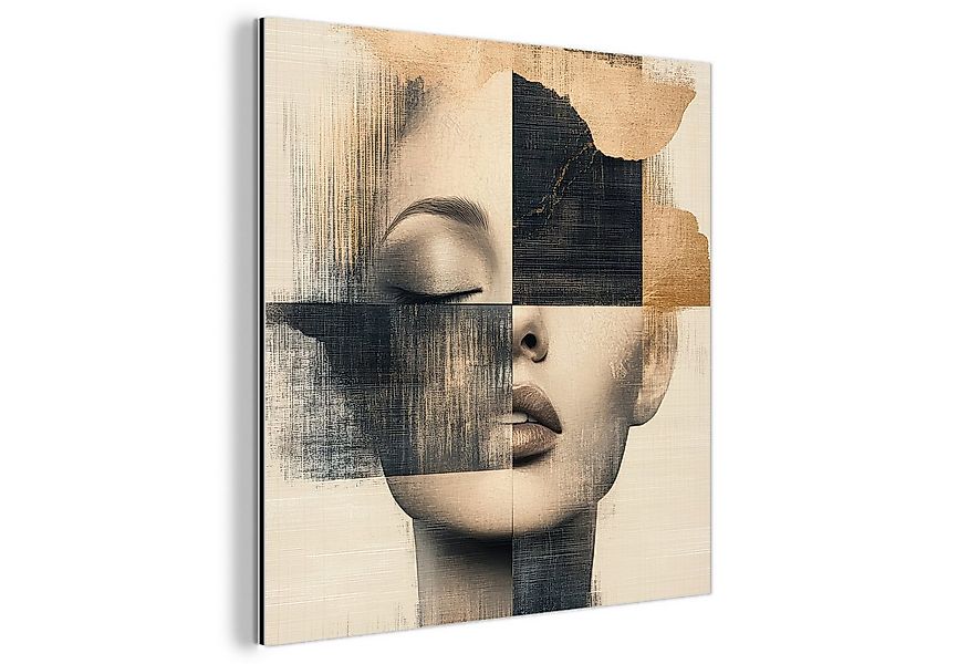 MuchoWow Metallbild Gold - Frau - Rechtecke, Inkl. Aufhängung, Alu-Dibond-D günstig online kaufen