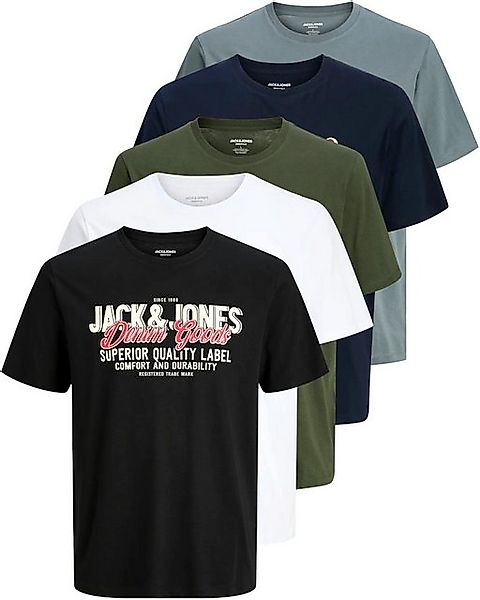 Jack & Jones Print-Shirt Bedrucktes T-Shirt aus Baumwolle (5er-Pack) günstig online kaufen