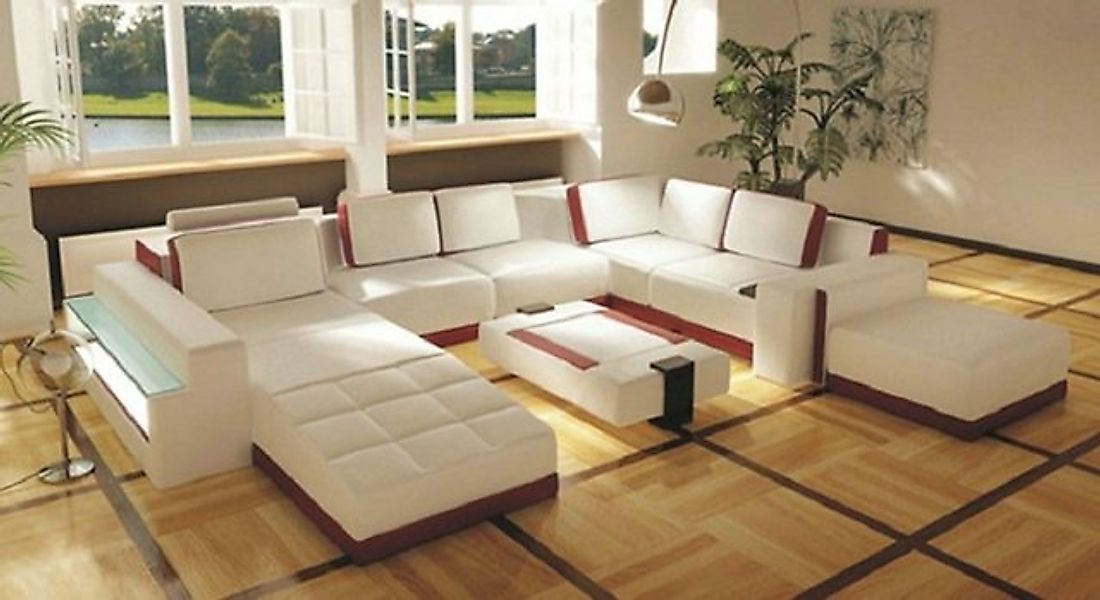 JVmoebel Ecksofa Couch Polster Leder Sofa Garnitur Wohnlandschaft Valentin, günstig online kaufen